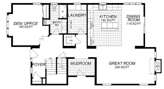 Red Bank | 2497 Square Foot Two Story Floor Plan