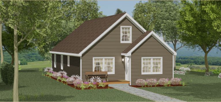 Catskill | 1348 Square Foot Cape Floor Plan