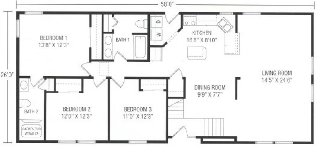 Windsor | 1508 Square Foot Ranch Floor Plan