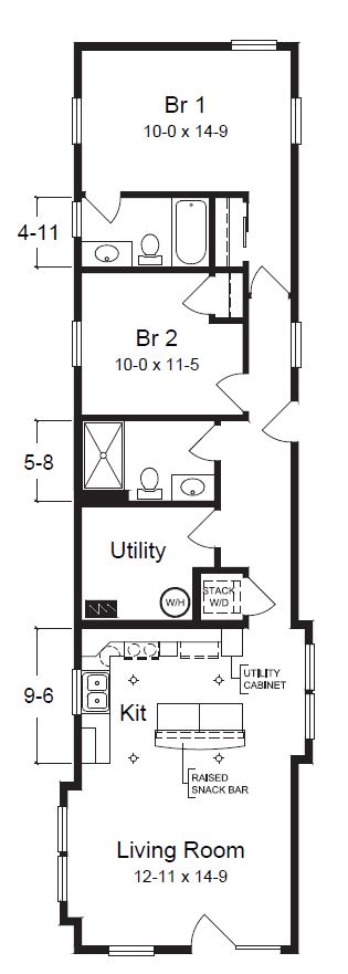 Spring Lake | 1028 Square Foot Ranch Floor Plan