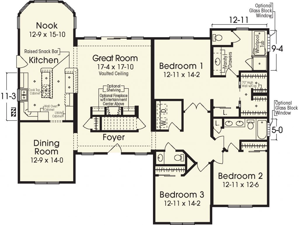 Woodland Park 2269 Square Foot Ranch Floor Plan