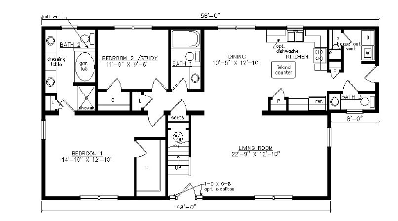 Carolina | 2221 Square Foot Cape Floor Plan