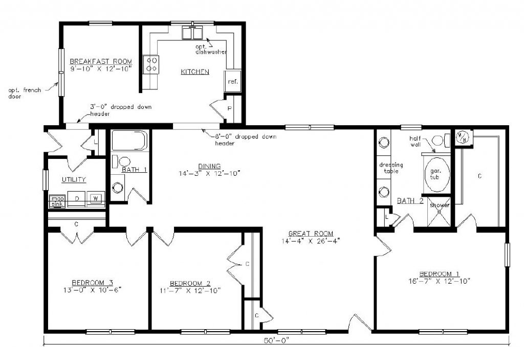 Chesterfield | 1968 Square Foot Ranch Floor Plan