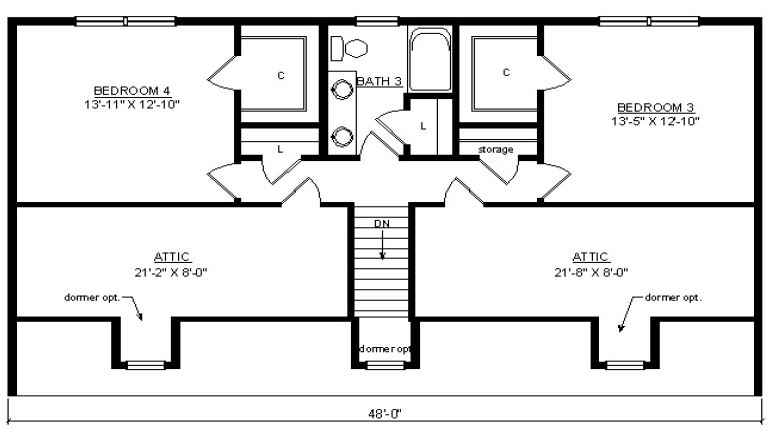 Rockport I | 1968 Square Foot Cape Floor Plan