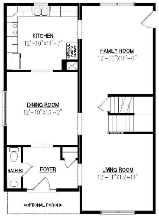 Chelsea I 1980 Square Foot Two Story Floor Plan