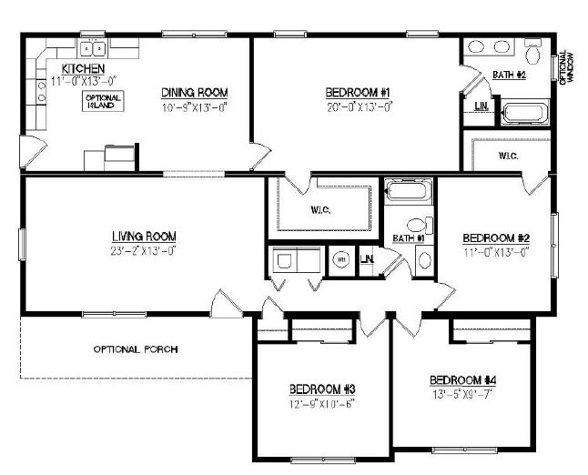 Kettle Creek | 1801 Square Foot Ranch Floor Plan