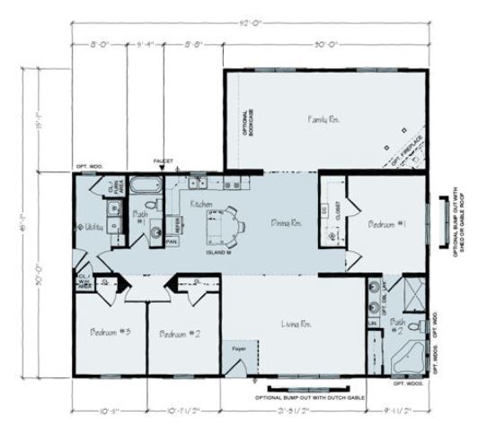 Adelaide III | 2010 Square Foot Ranch Floor Plan