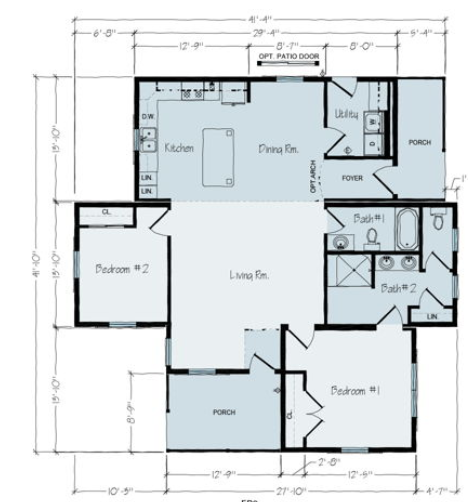 Frankfort | 1436 Square Foot Ranch Floor Plan